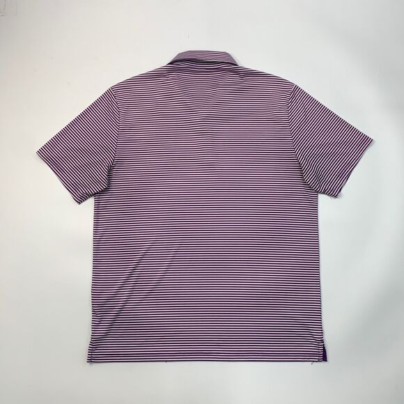 Greg Norman Polo Shirt Mens XL Mulberry Purple White PlayDry Striped Golf - Picture 7 of 10